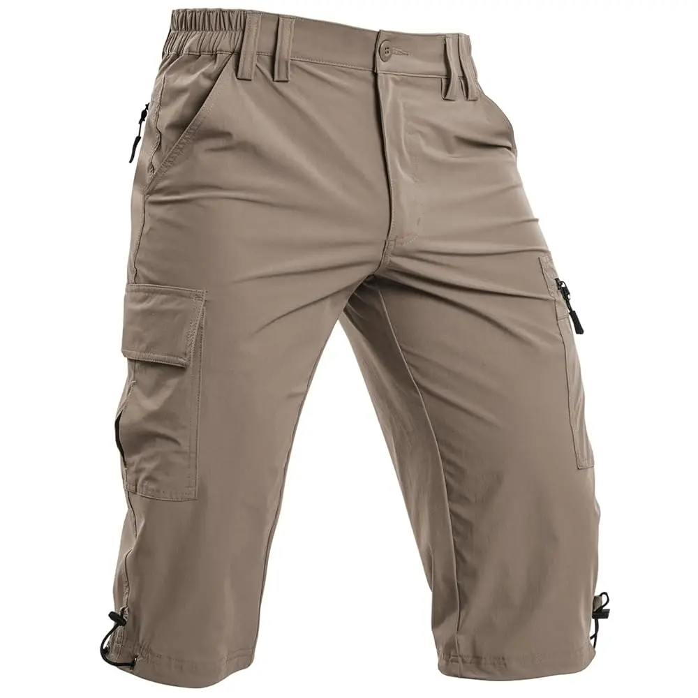 

Мужские длинные шорты-карго: быстросохнущие брюки-капри 3/4 с 5 карманами для походов, занятий спортом, рыбалки, длина ниже колена