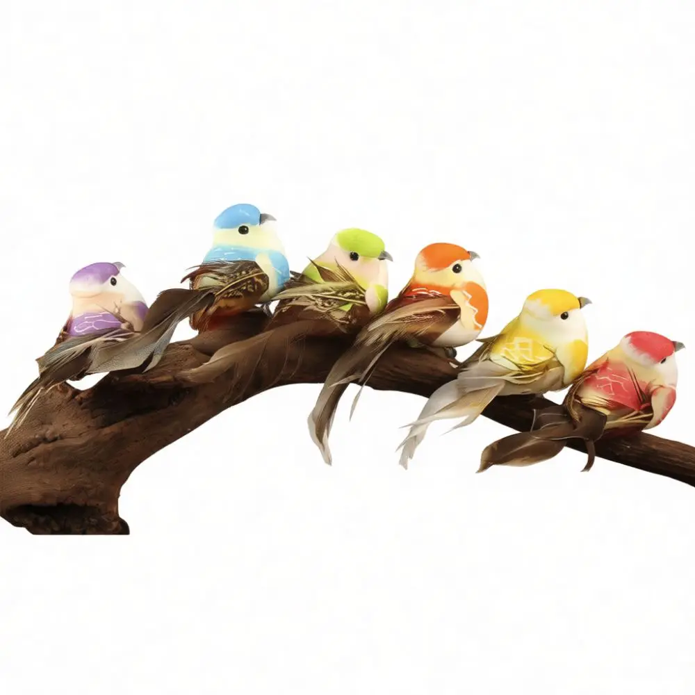 Simulation Feathered Bird Craft Handmade Lifelike Animal Ornament Garden Outdoor Indoor Decor Gift Pastoral Style Bird