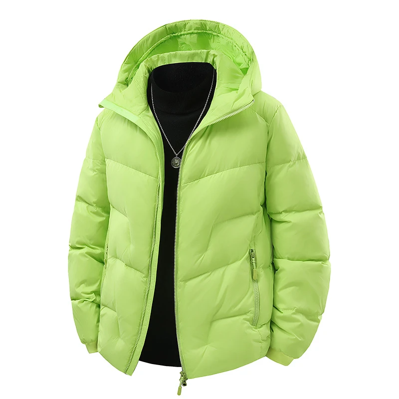 

Fashion Men's Hooded Warm Duck Down Jackets 2025 Winter Solid Color Windproof Puffer Coats Outwear Thicken Padded Tops Clothing