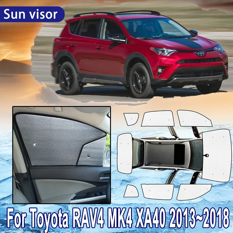 

Для Toyota RAV4 MK4 XA40 2013 ~ 2018 2015 2017 автомобильный солнцезащитный козырек с полным покрытием, солнцезащитный козырек на лобовое стекло, боковое окно, автоаксессуар
