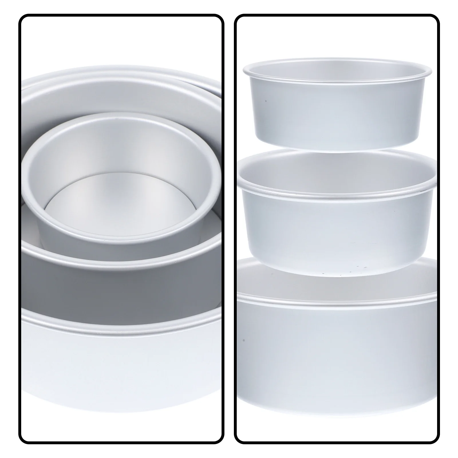 

3Pcs Straight Small Cake Molds Easy to Store and Clean Detachable Baking Tray for Oven and Microwave Deep Cake Pan