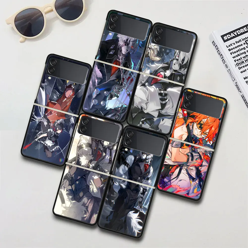 Von Lycaon Zenless Zone Zero Case for Samsung Galaxy Z Flip 4 3 5G Black Hard Fundas Flip4 Flip3 PC Phone Cover Zflip4 Zflip3