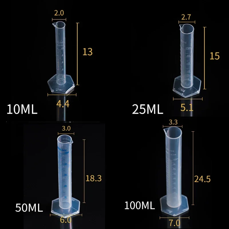 1PCS Glass Graduated Measuring Cylinder 5ml 10ml 25ml 50ml 100ml  250ml 500ml Measuring Cylinder for Lab Suppy