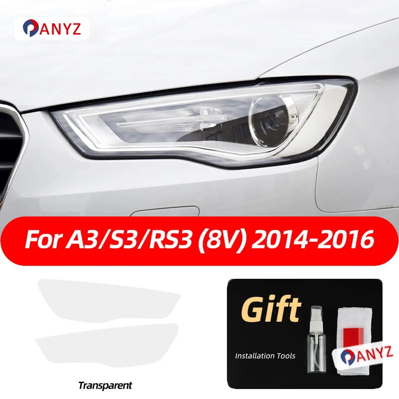 

For Audi A3 8V S3 RS3 8Y 2021 2022 S Line Sportback 2014-On Car Headlight Protective Film Transparent Smoked Black TPU Stickers