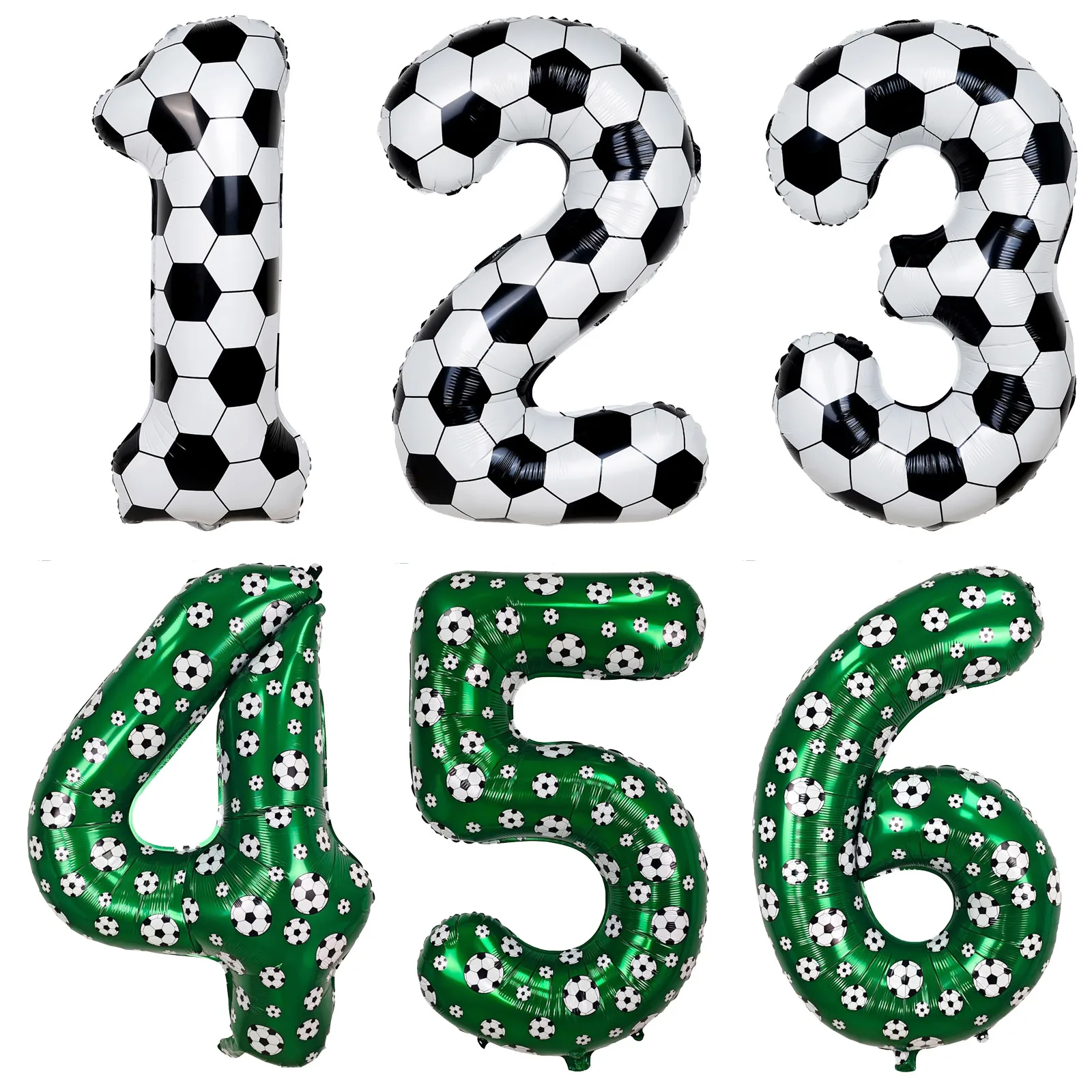 Ballon en feuille de 40 pouces avec numéro de football 0-9, décoration de fête d'anniversaire sur le thème du football, grands ballons à l'hélium, fournitures d'anniversaire pour enfants garçons