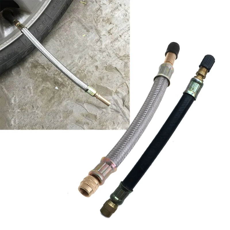 

Универсальная автомобильная насадка из нержавеющей стали с плетеной шиной для удлинителя клапана Adap H9EE