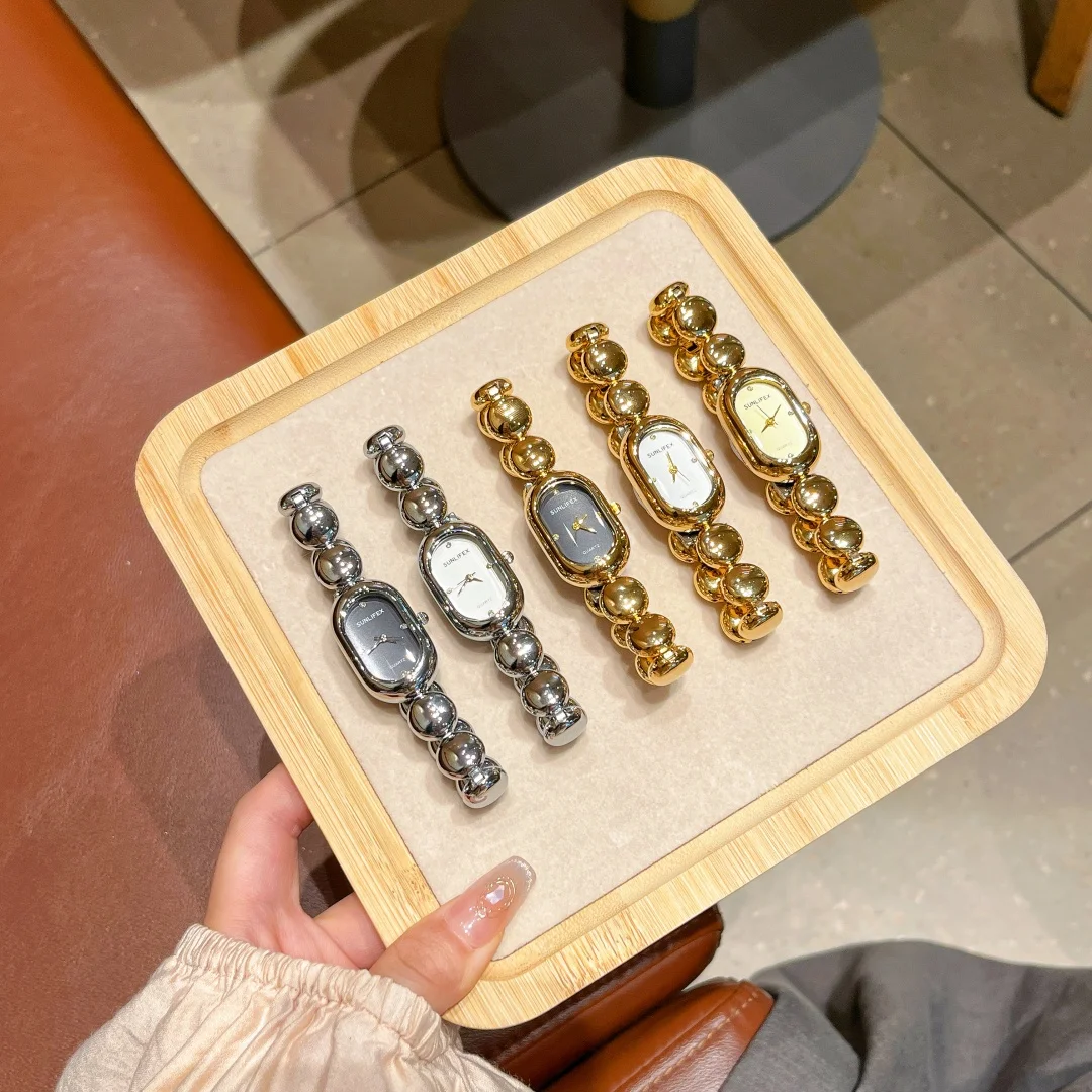 SUNLIFEX Fashion Brand Wrist Watches Woman Stainless Steel Creative Gold Strap Quartz Watch Fashion Lady Dress Jewelry Relogio