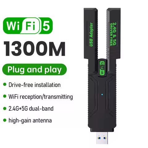 4 Antenna WiFi USB Adapter Dual Band 2.4G+5Ghz 1300Mbps Wi-Fi Dongle USB3.0 High-Speed Wireless Card Receiver For PC/Laptop Win