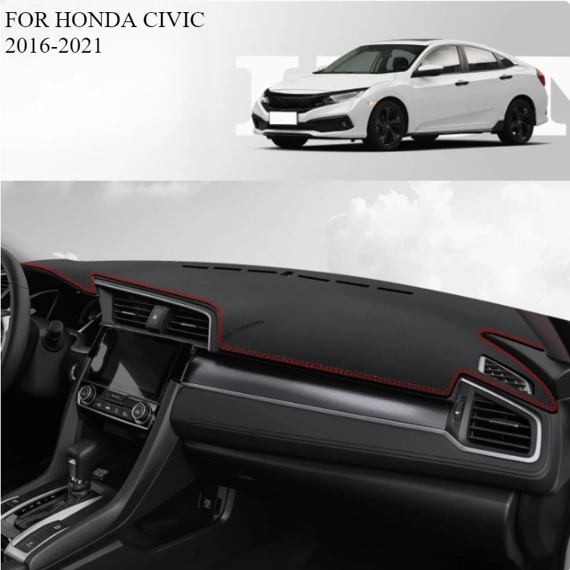 

FOR HONDA CIVIC 2016-2021 Car Dash Mat Dashmat Dashboard Mat Cover Sun Shade Dash Board Cover Carpet Accessories