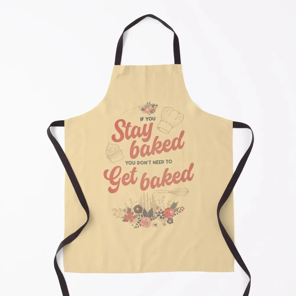 

STAY BAKED Apron New year's Kitchen Household Items waiter Chef Uniform For Men Apron