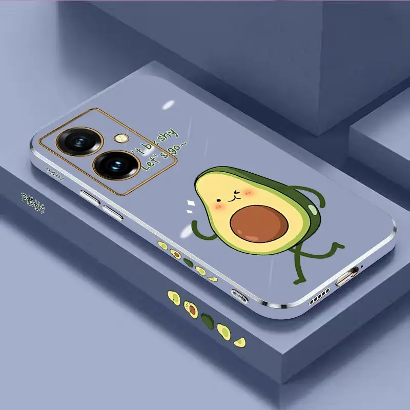 Y 78 Plus Cute Avocados Luxury Plating Phone Case For VIVO Y85 Y200i Y91 Y35Plus Y93 Y76S Y35 Y78 Y28 Y77 Y100 X100 X100S Cover