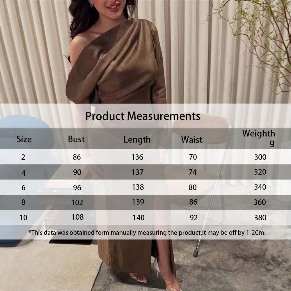 Robe de soirée élégante, asymétrique épaule dénudée, longue, décolleté asymétrique, Silhouette fluide, robe de mariée pour Banquet féminin