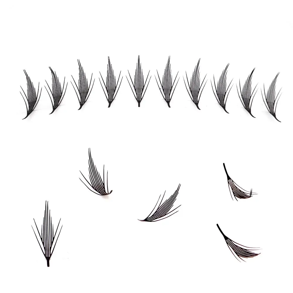 New Style Comic Tower Pteris Lashes Individual Volume False Lash Customized Spire Feather Shape Premade Fan Eyelashes Extensions