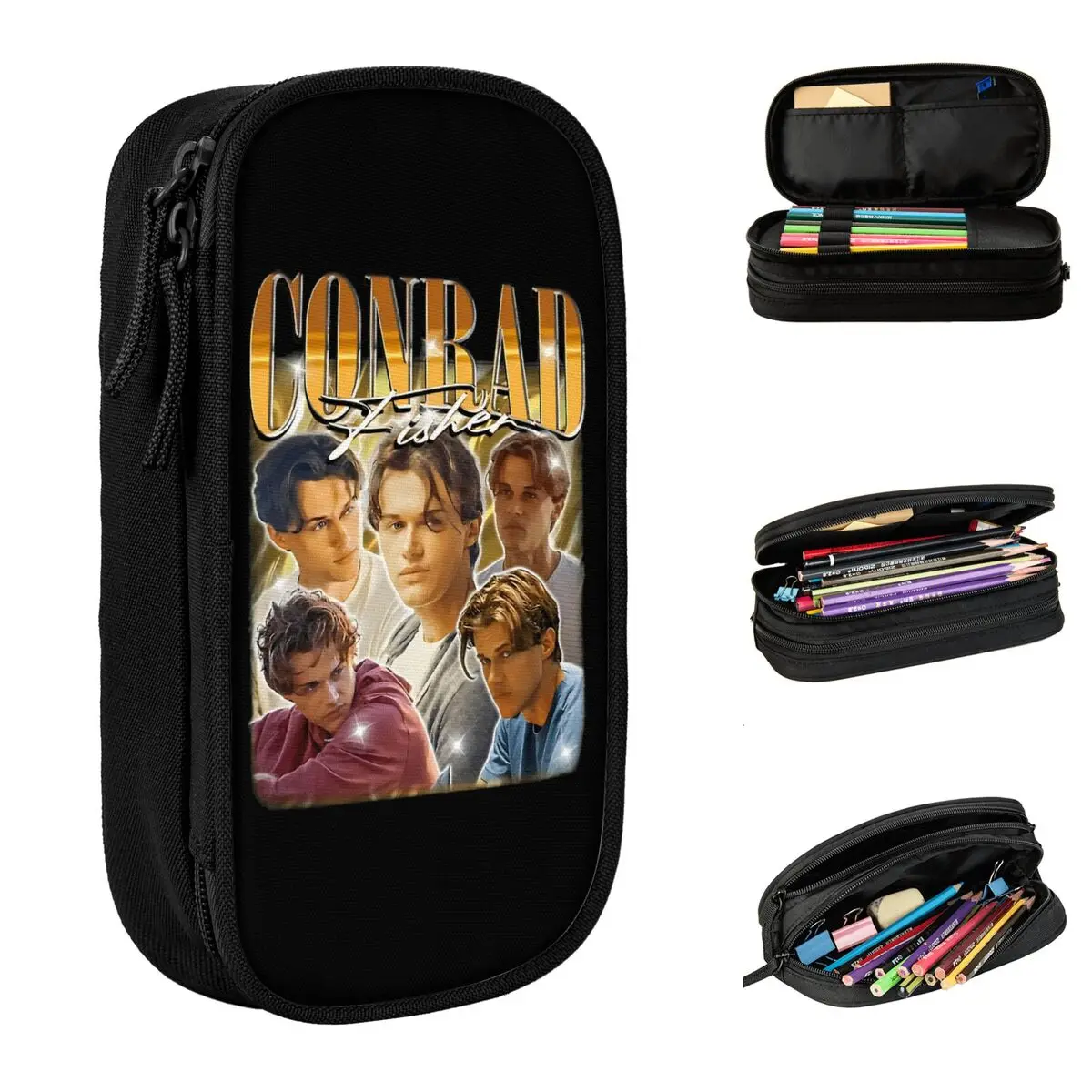 مقلمة Conrad Fisher Bootleg ممتعة في الصيف تحولت أكياس حامل القلم الجميلة ذات سعة كبيرة للطلاب مقلمة بسحاب للمدرسة #2