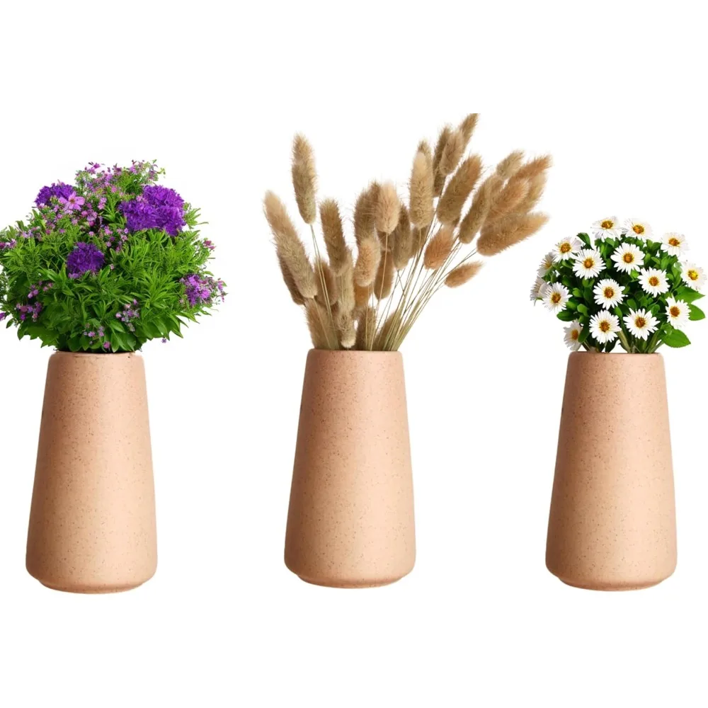 

Ceramic vase set, simple modern retro style, can be used as a desktop or shelf decoration.