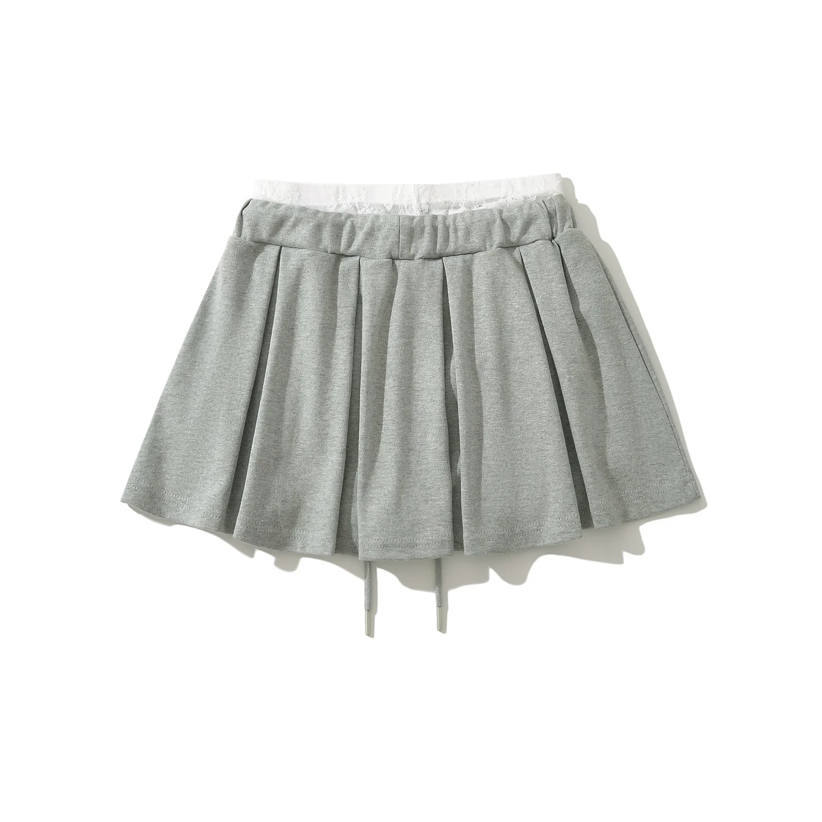 Pure Desire Lace Splice Double Waist Sexy Sport A-Line  Skirt Anti-Light Women's High Waist ort Skirt Sexy Sle Pleate...