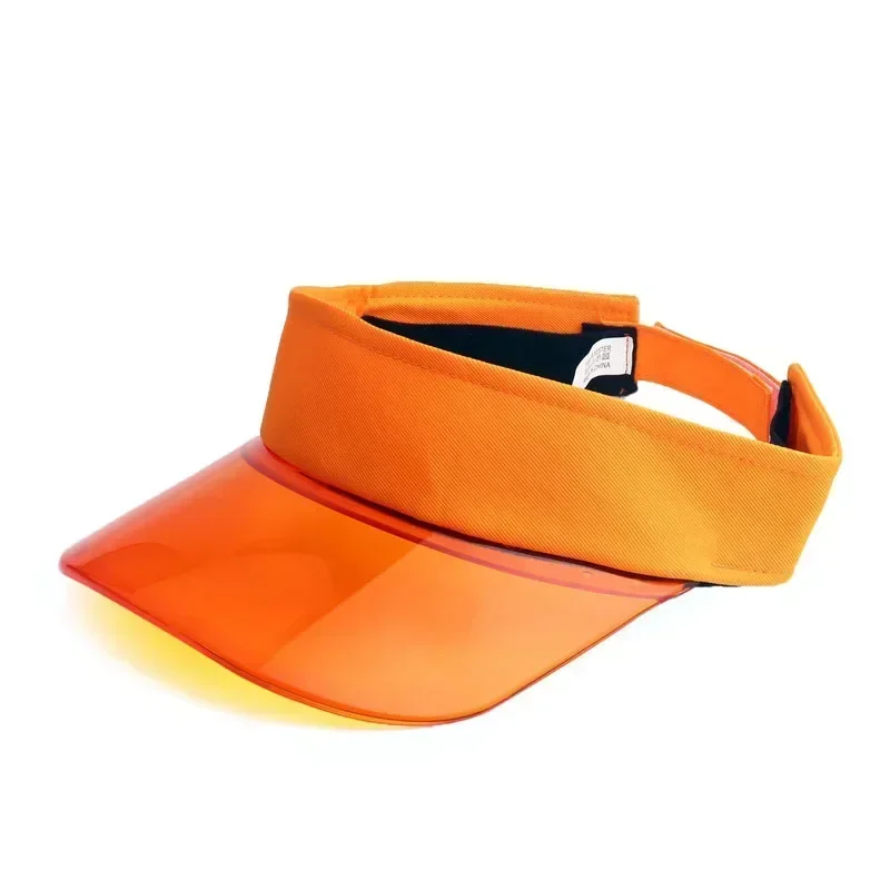 Empty Top Visors for Men Women PVC Plastic Sunshade Hat Frosted Candy Color Empty Top Sport Beach for Sun Visor Drop beach hat