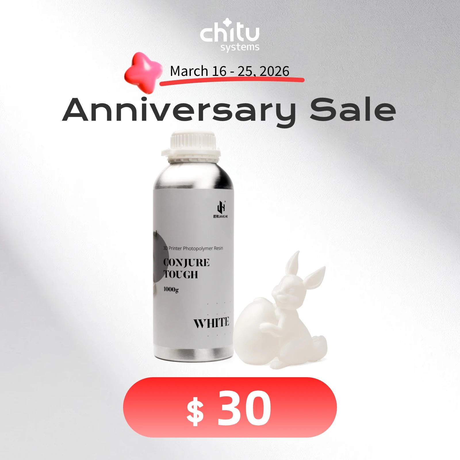 

Jamg He Conjure Tough 405nm UV Photopolymer Resin For Elegoo Mars/Anycubic SLA LCD 3D Printer 1000g