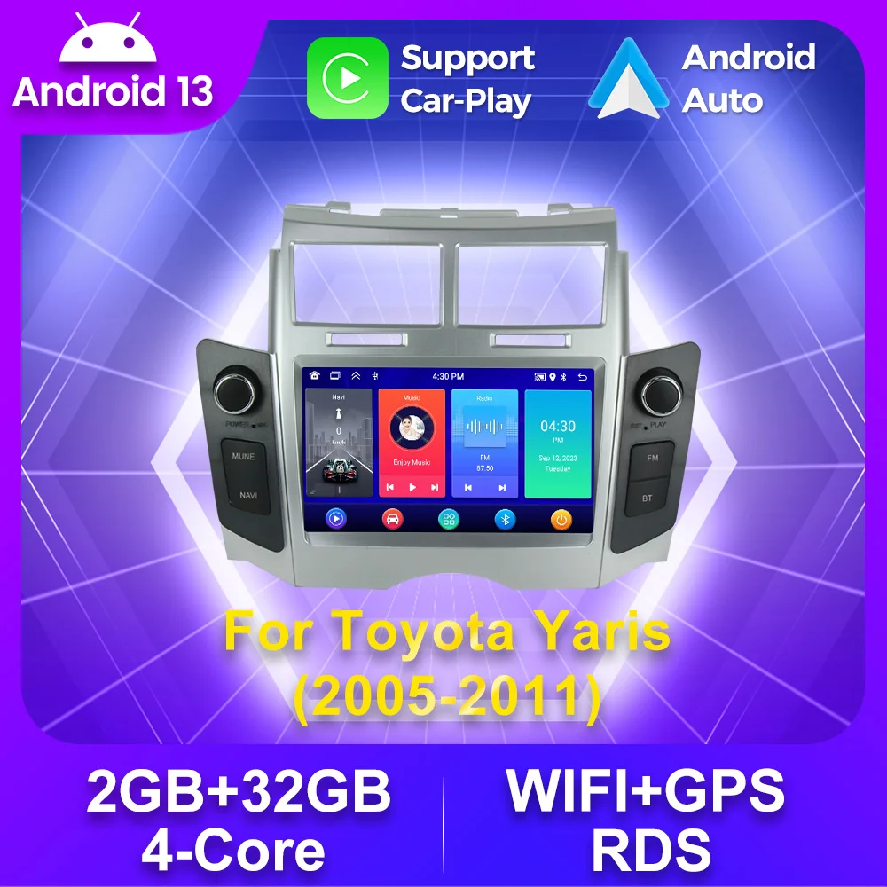

Car Intelligent System Radio Multimedia Stereo Player Autoradio Headunit For Toyota Yaris XP90 Vitz Platz 2005 - 2012 Carplay