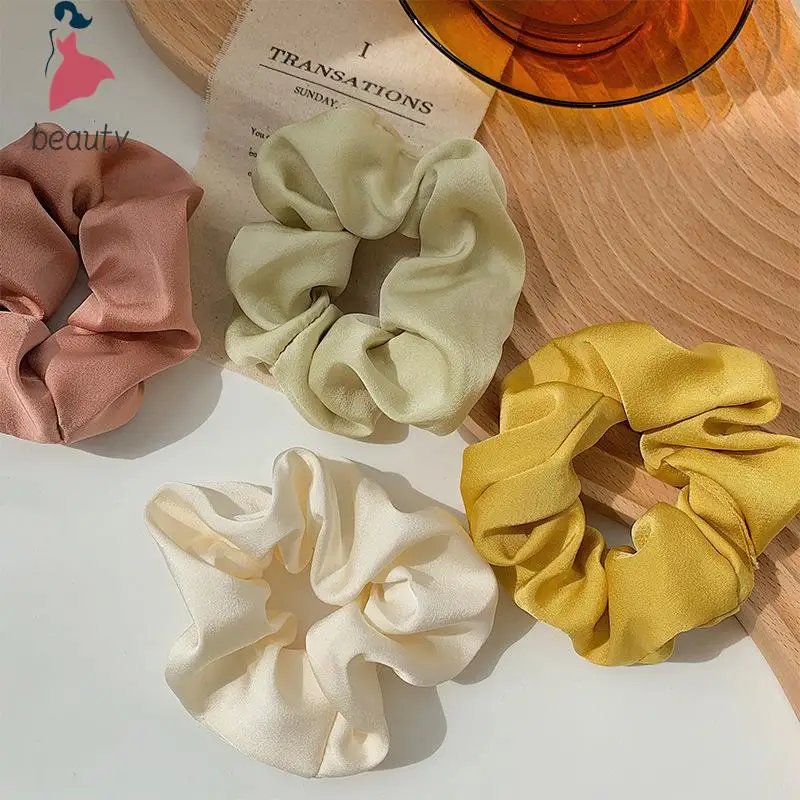 Scrunchie de seda elástico para mujer, banda para el cabello Multicolor hecha a mano, soporte para cola de caballo, diadema, accesorios para el cabello