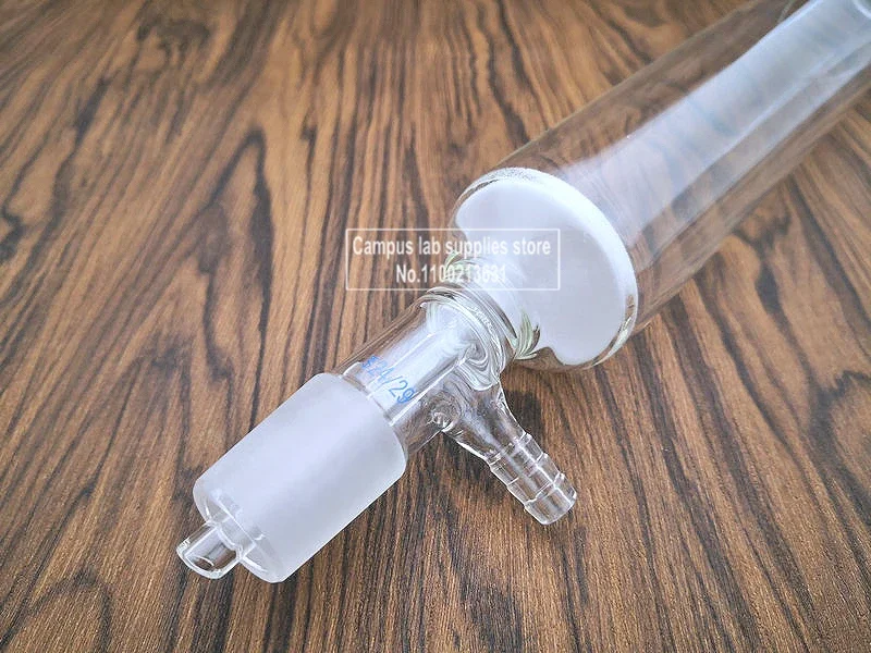 1pcs Lab High Borosilicate Glass Standard Caliber 19#/24# Extraction Chromatography Column with Suction Nozzle