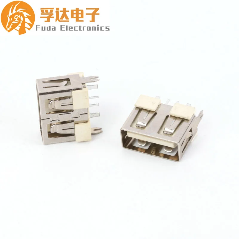 For usb female seat usb2.0 female seat, short body 10.0H straight plug 180 degrees vertical plug 3A high current