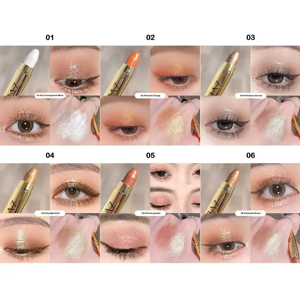 ปากกาอายแชโดว์สองหัวแบบใหม่ สีมุก ติดทนนาน ไฮไลท์เม็ดสีแน่น ประกายละเอียดอ่อน แบบแท่ง