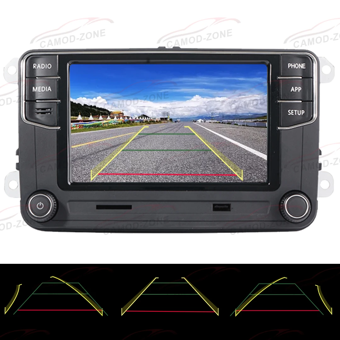フォルクスワーゲン用のダイナミックリバースカメラを備えたインテリジェントCanbusラジオrcd360 rcd330 280b