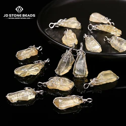 1 Pc Natural Stone Libyan Meteorite Wire Wrap Pendant Irregular Shape Charms For Jewelry Making Diy Necklace Bracelet Accessory