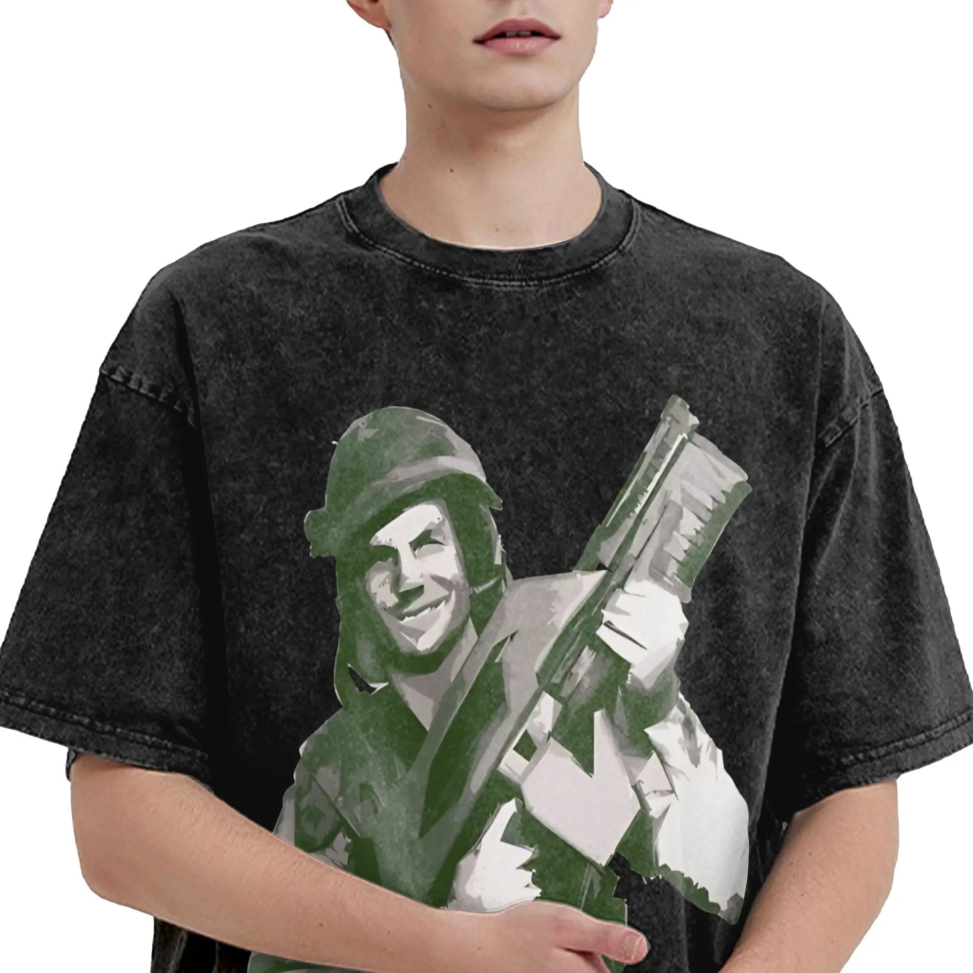 Hudson Tropic Thunder Movie Washed T Shirts Streetwear Hip Hop Vintage T-Shirt  Tees Tops for Men Women Short Sleeve Oversize