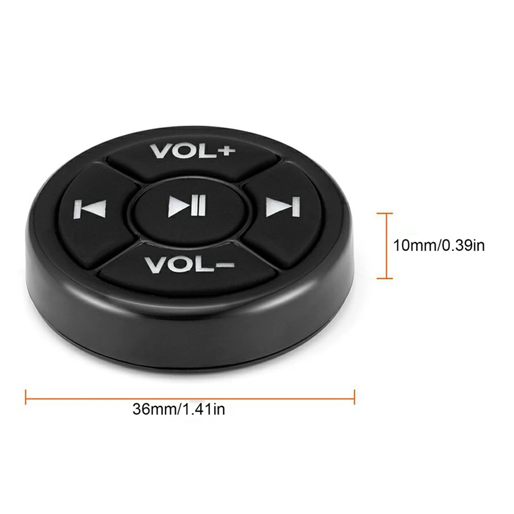 Car Wireless Media Button Remote Controller Motorcycle Bike Steering Wheel MP3 Music Play for Phone Tablet