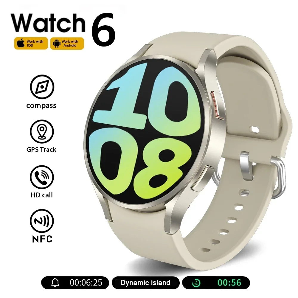 

New Watch 6 Classic Smartwatch Men AMOLED HD Screen Voice Assistant Bluetooth Call NFC Smart Watch for Women