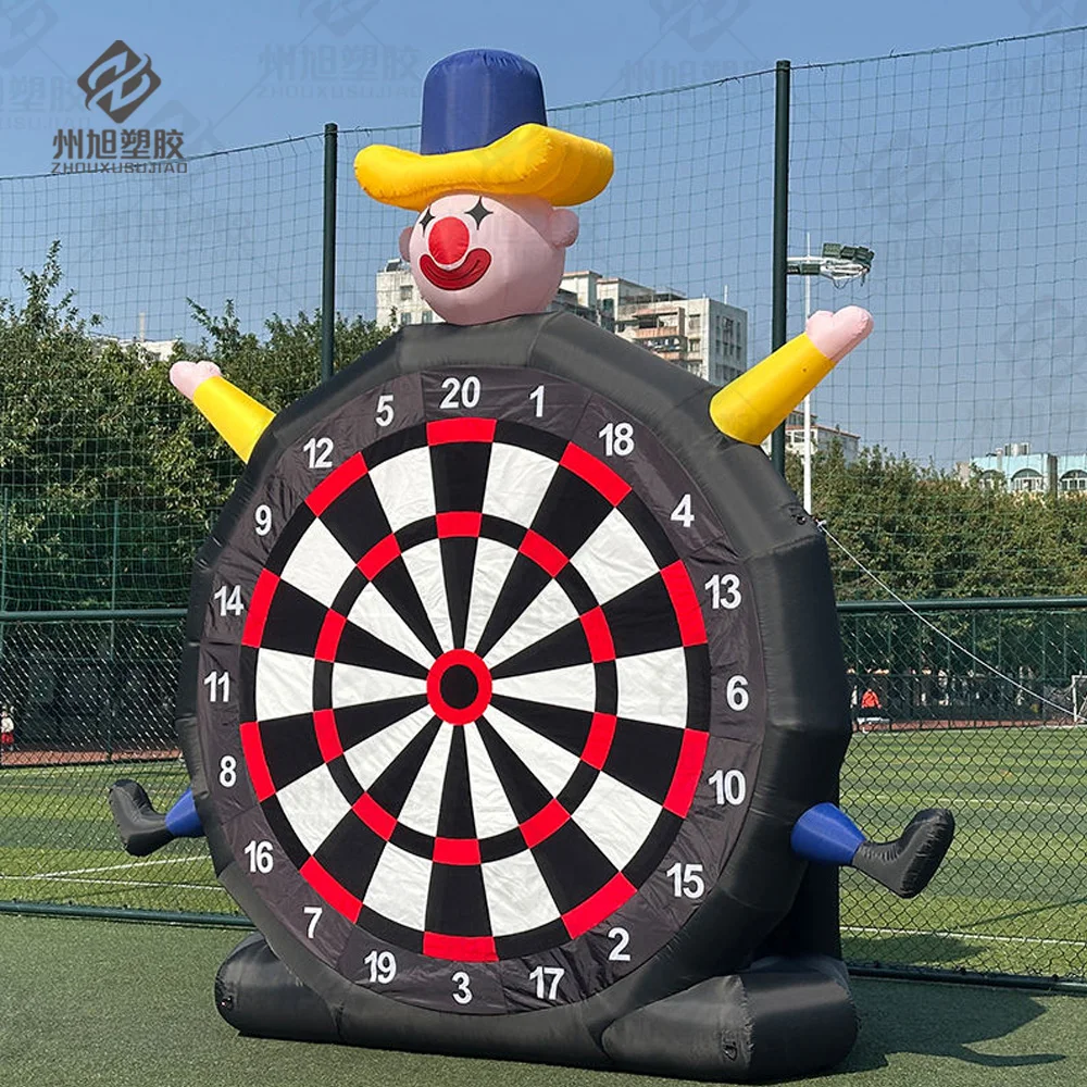 Inflatable clown target, durable flying dart target for children's outdoor sports. Inflatable toy suitable for football.
