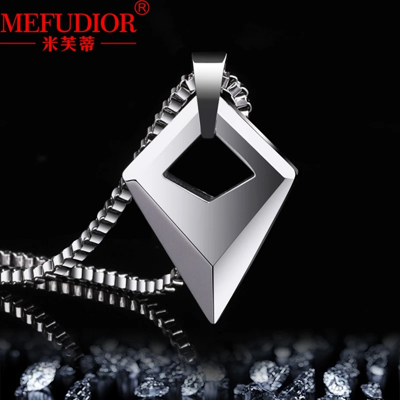 Tungsten Gold Necklace for Men and Women 55cm Chains Length White Gold Color Male Pendants Hip Hop Couples Party Jewelry Gift