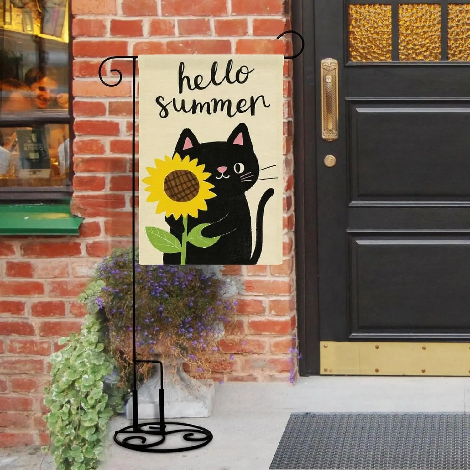 Summer Cat Garden Flag Double Sided Outdoor Decorations Small Burlap Yard Flag 12x18 Inch yyi