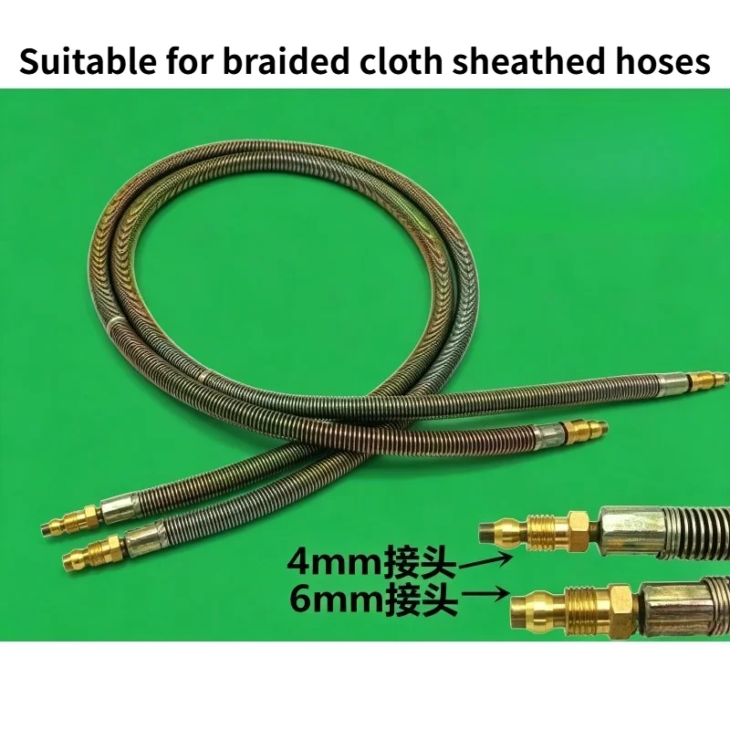 4mm 6mm Steel Wire Braided Spring Sheathed Hose Suitable for Machine Tool Lubrication Woven Cloth Outer Sleeve