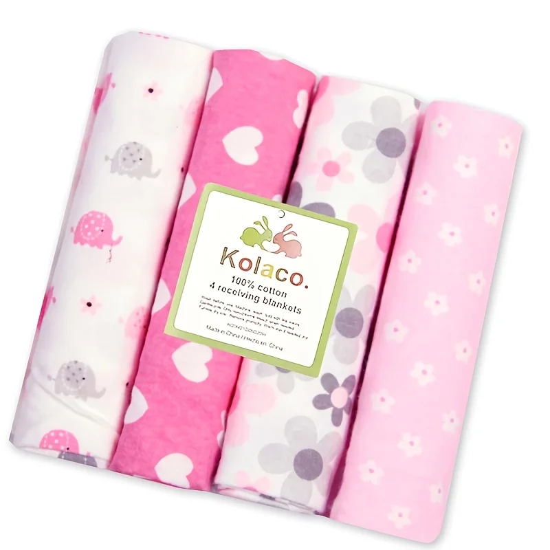 4 sztuki/opakowanie 100% bawełna Kocyk dla noworodka 76x76cm Prześcieradło dla niemowląt Supersoft Kocyk do przewijania