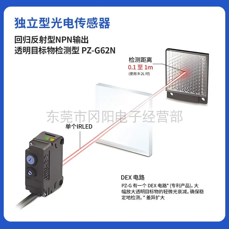 Photoelectric switch sensor regression specular reflection KEYENCE PZ-G62N transparency detection