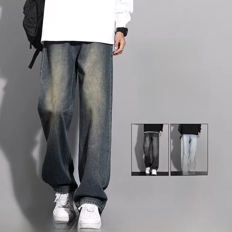 

Мужские джинсы Thiened Fce с высокой талией, супероблегающие, на молнии, в стиле хип-хоп, с буквенным принтом, готовые к зиме