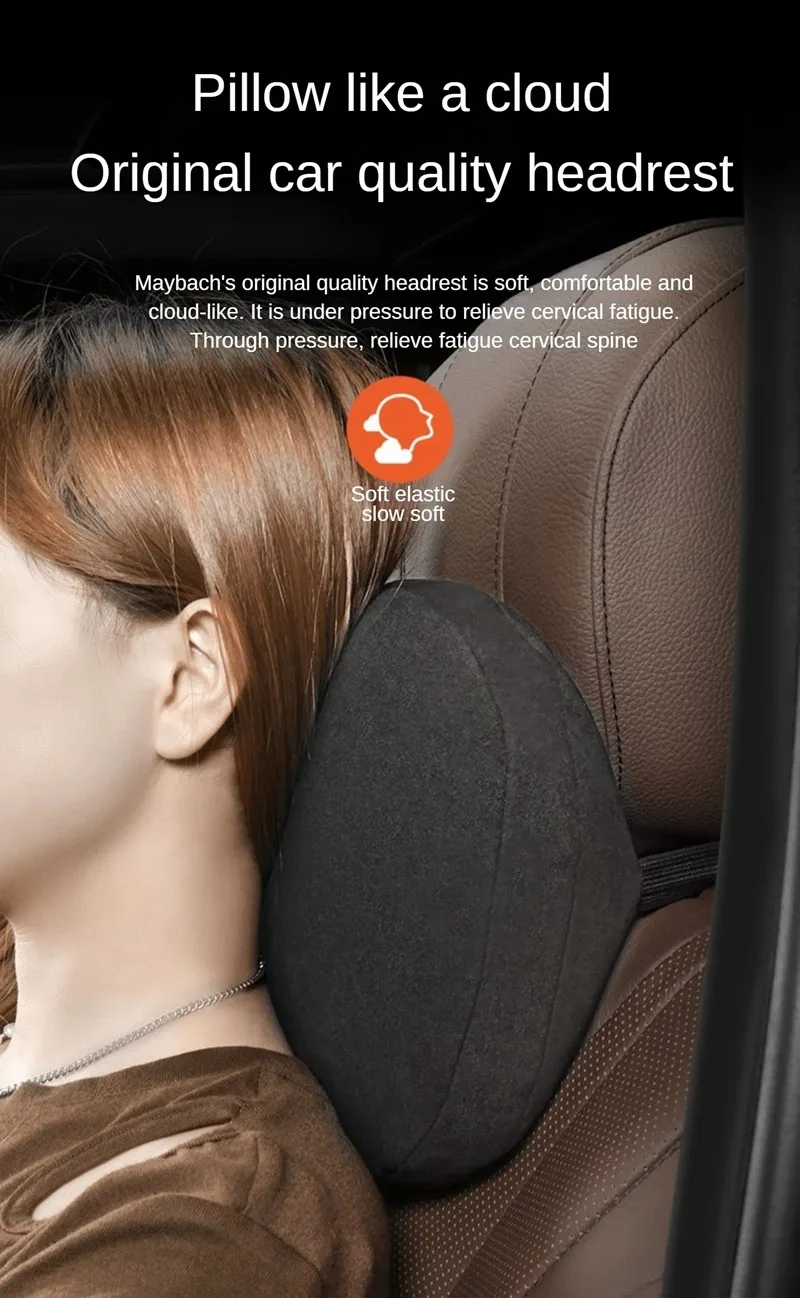1/2 Stück Memory-Schaum Auto-Kopfstütze Nackenstütze Auto-Zubehör Sitzklasse Weiches Universelles Verstellbares Auto-Kissen Nackenstützkissen – Detail 3