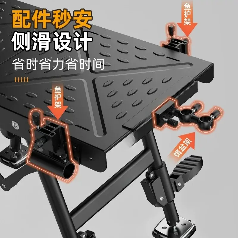 Aluminum Alloy Mini Fishing Platform Ultra‑Light Folding Adjustable Leg Multifunctional Portable Fishing Chair