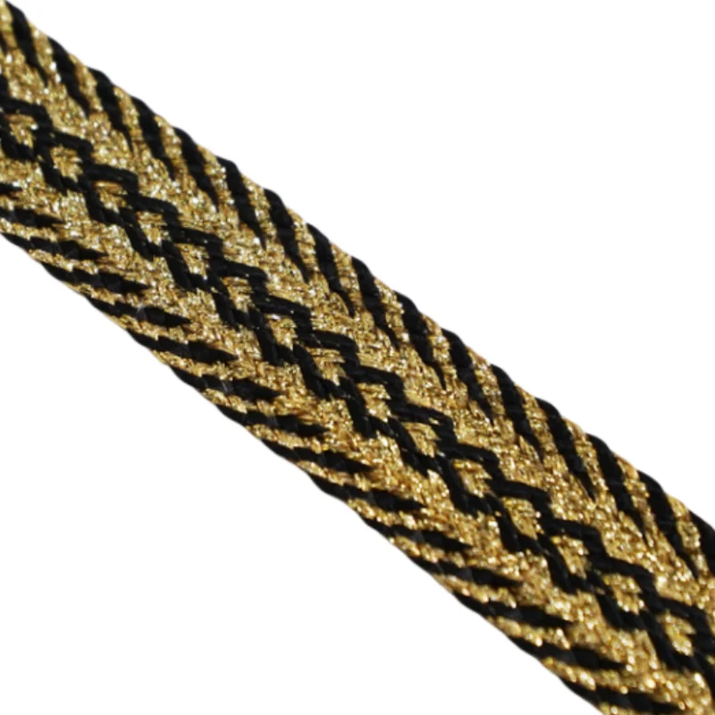 Gold Wire Braided Ribbon, DIY Clothing Accessories, Shoes and Hats Decoration Materials, Ethnic Style, YDD084, 1 PIECE