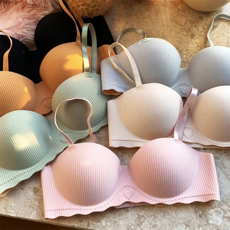 Women seamless Bra Sexy Wireless Underwear No Steel Ring Push Up Breathable Bralette  3/4 Cup Female\'s Bra Gathered Lingerie