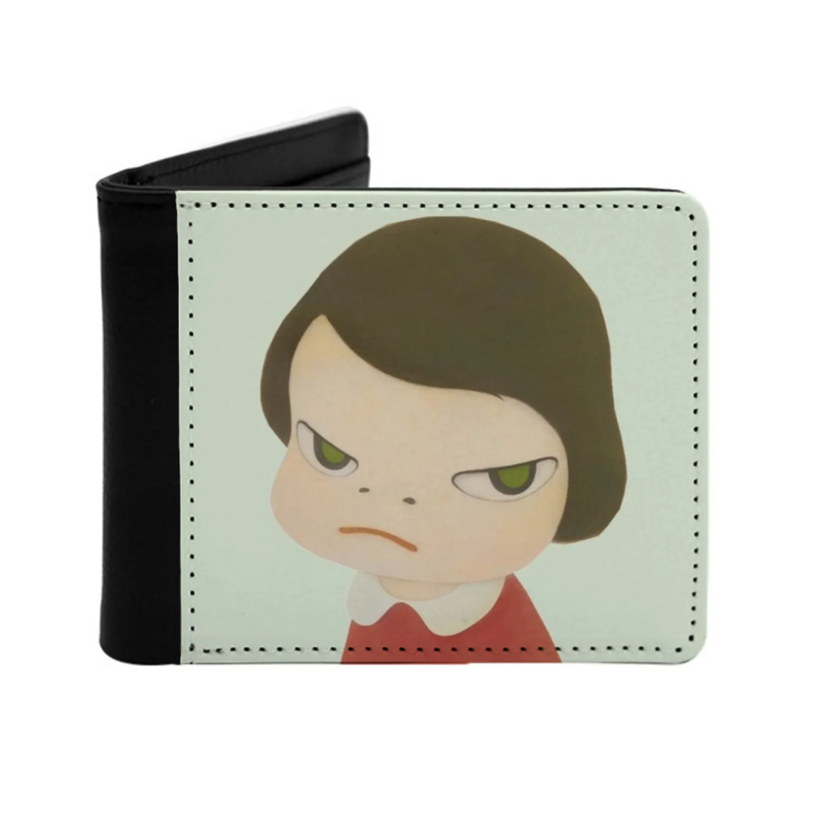 Yoshitomo Nara Girl Painting Short Pu Leather Wallet Men's Wallet Card Holder Purses Cash Pocket Wallet Yoshitomo Nara Nara