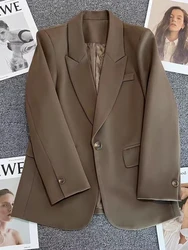 Blazer décontracté pour femme, petit haut imbibé, veste de rue frite, fouet, design de mode coréen, printemps, automne, nouveau, 2024