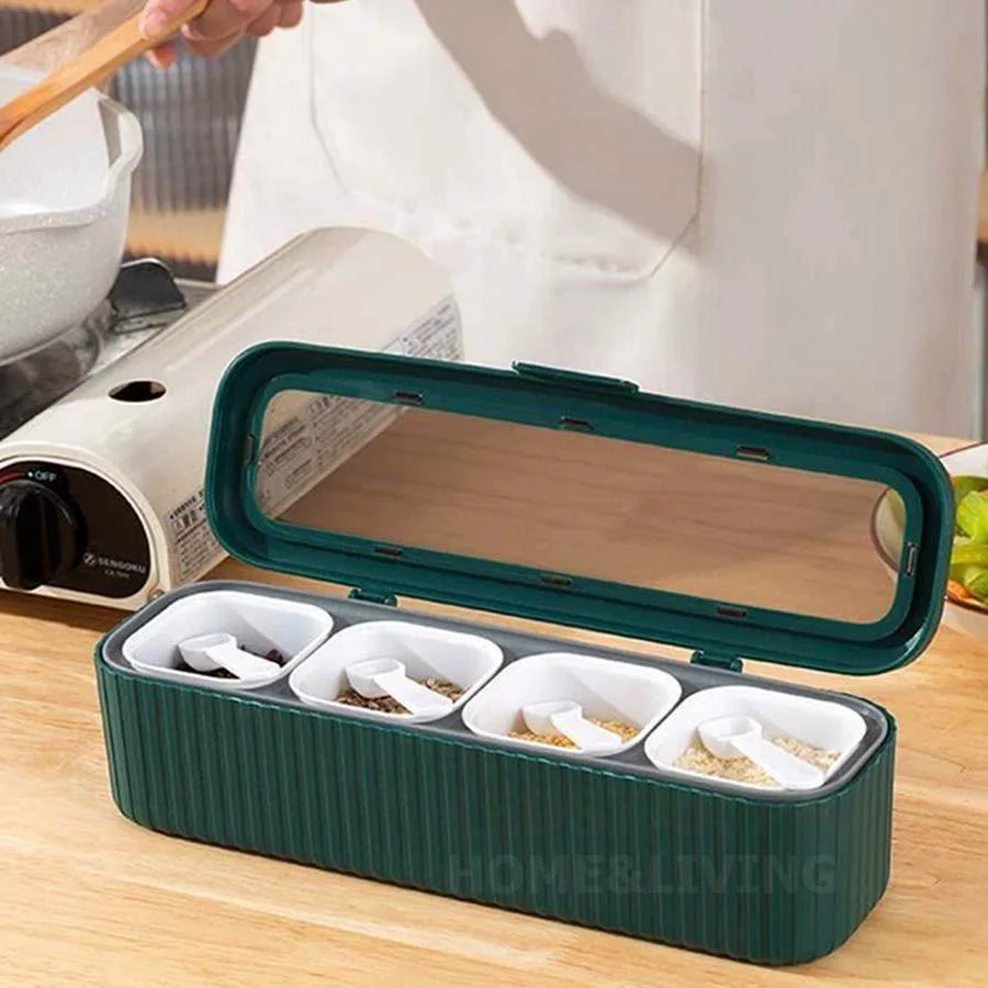 

Kitchen Four-In-One Seasoning Box Thickened Classified Seasoning Jars Multi-Functional Dust-Proof Moisture-Proof Seasoning Boxs