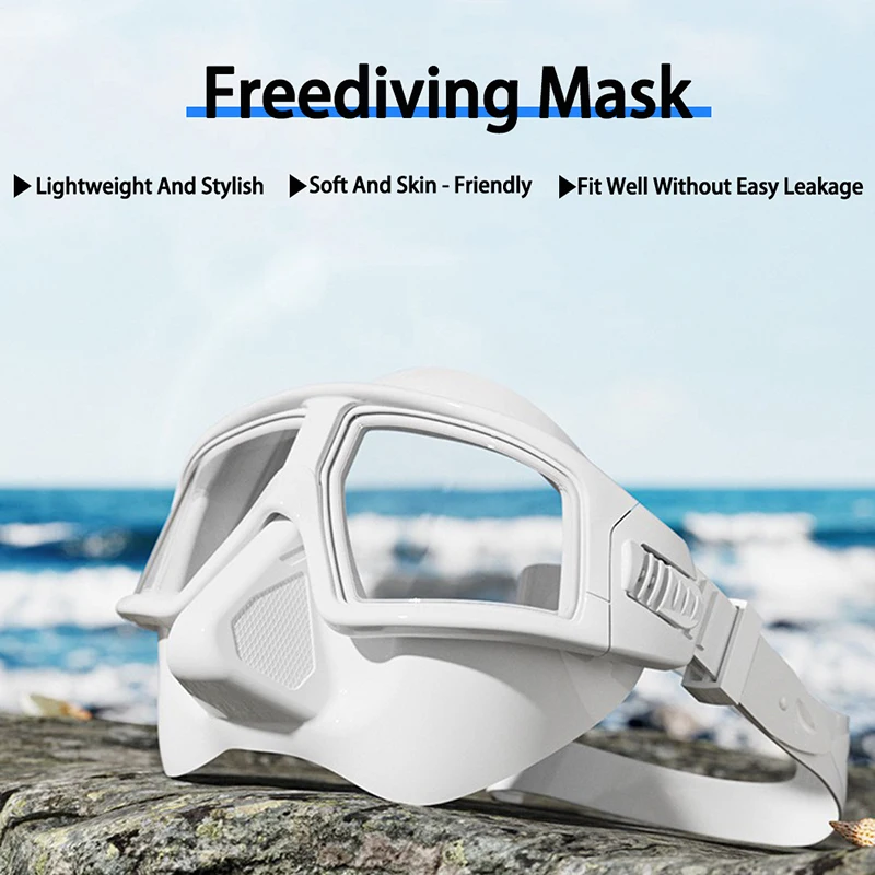 

Low Volume Frame Freediving Mask - Anti-Fog , Anti UV 180° Panoramic View Goggles Mask Diving Equipment Set buceo 스노클링 마스