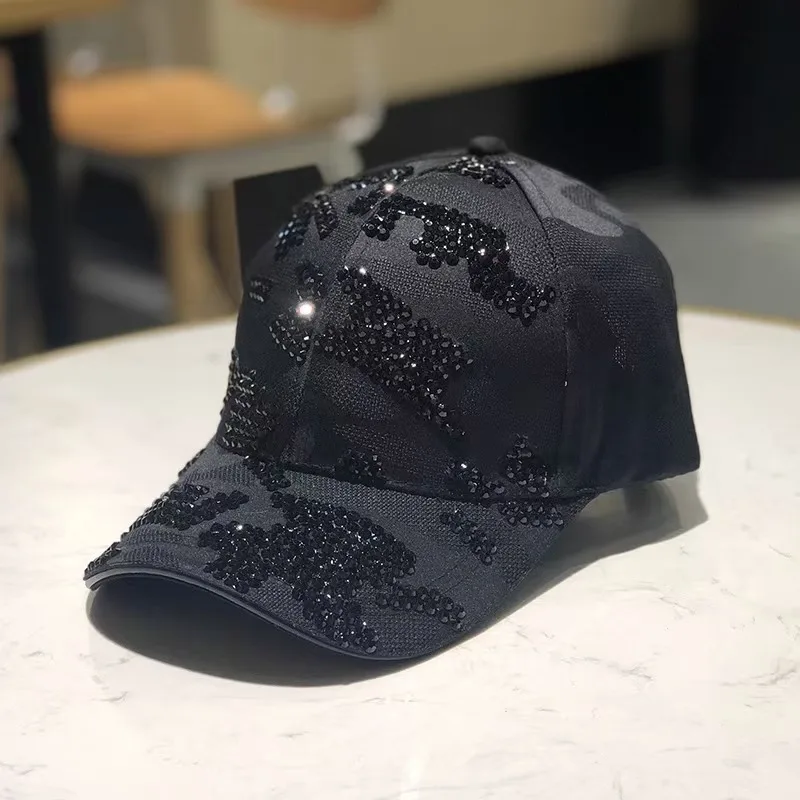 Neue Entenmütze für Herren und Damen, Frühling und Herbst, Outdoor-Freizeitmütze mit Diamanten, koreanische Version, Baseballkappe mit Schirm – Detail 5
