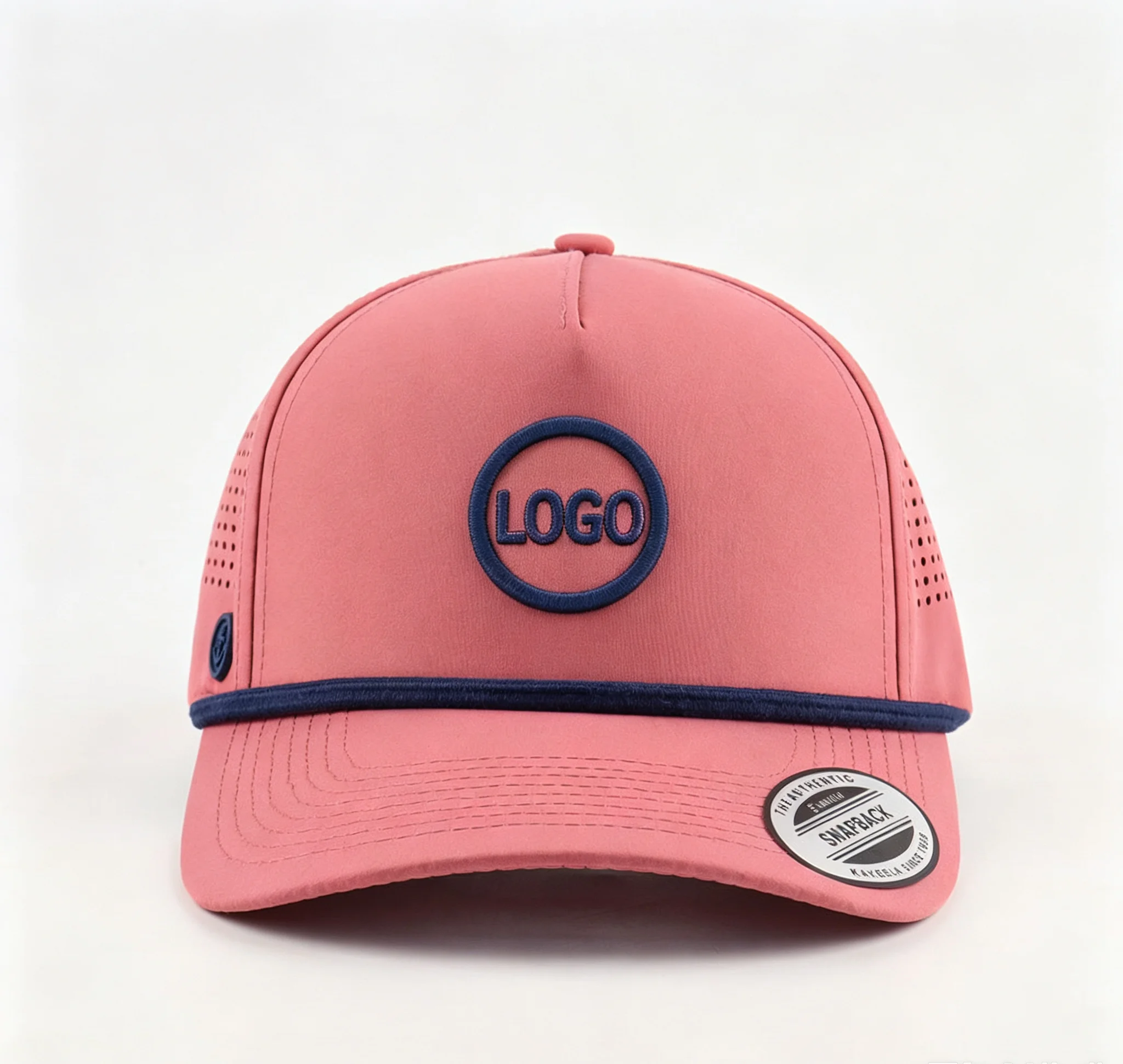 Custom 5 Panel PVC Golf Hats with Logo Special Knot Rope Details High Quality Double Lining Laser Performance Golf Cap