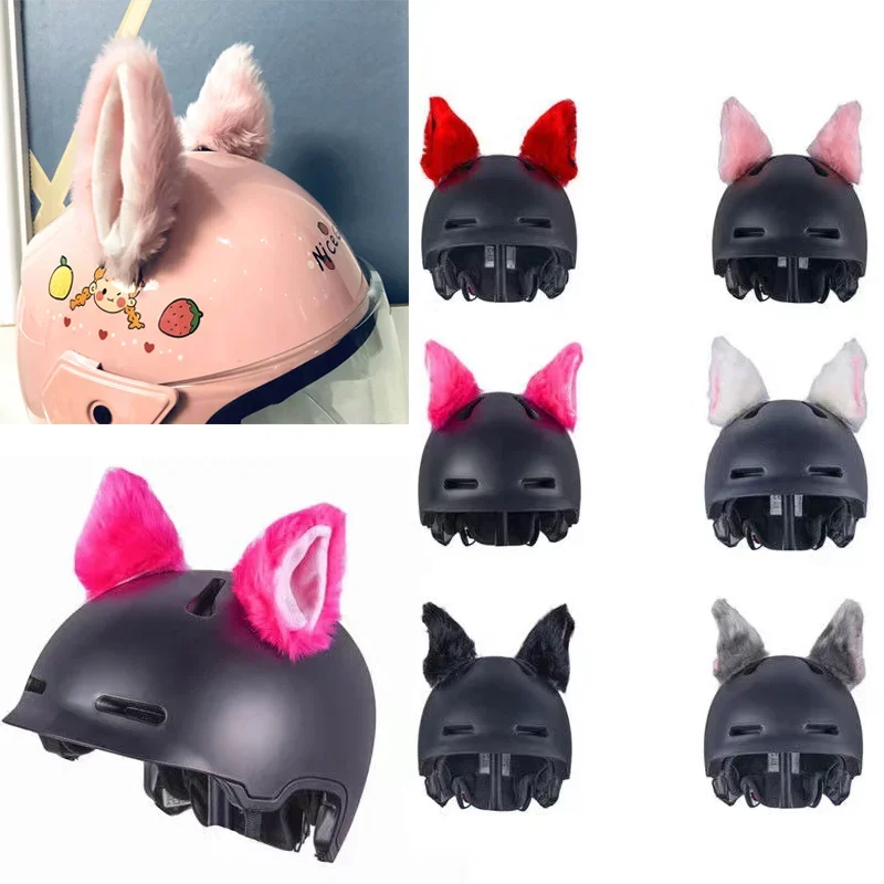 

Cute Plush Cat Ears Motorcycle Helmet Decoration Helmet Ornaments Headwear Stickers Moto Styling Decoration Accessories